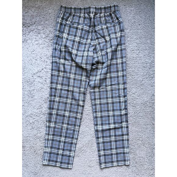 H&M Men’s Plaid Drawstring Trousers Regular Fit Standard Coupe Small Academia - Picture 3 of 6